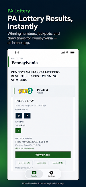 Pennsylvania Lottery Results Screenshot 1
