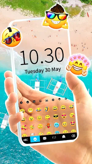 Tropical Transparent Keyboard Background Screenshot 2