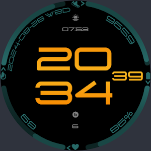 Orange Drip Modern Watch Face Screenshot 2