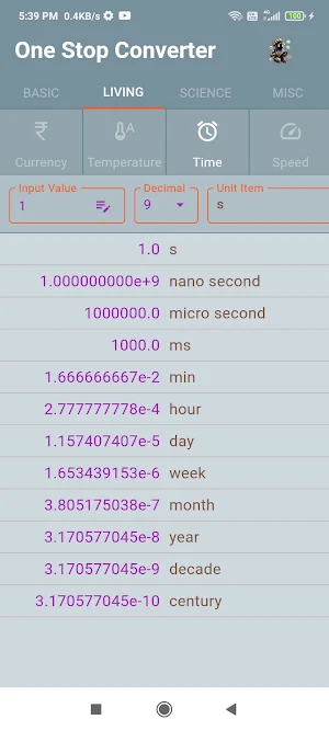 One Stop Unit Converter Screenshot 2
