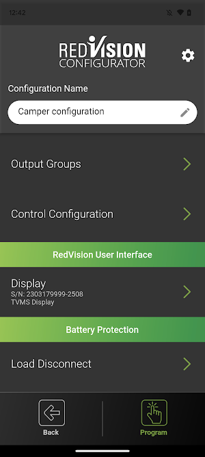 REDARC RedVision Configurator Screenshot 0