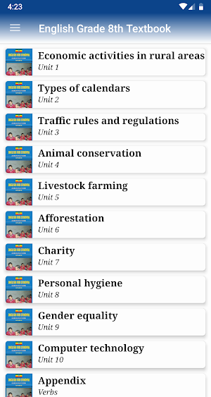 English Grade 8th Textbook Screenshot 1