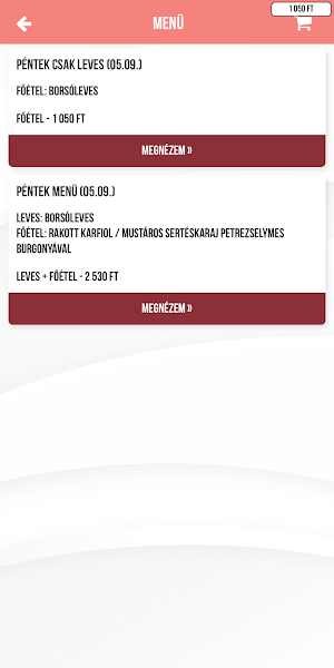 Hordó Étterem Napi Menü Screenshot 3