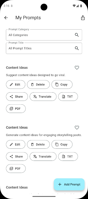 AI Prompts Library: Offline Screenshot 2
