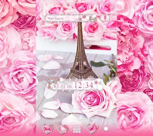Roses & Paris Theme +HOME Screenshot 0