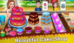 Cake Shop Cafe Pastries & Waffles cooking Game Screenshot 0