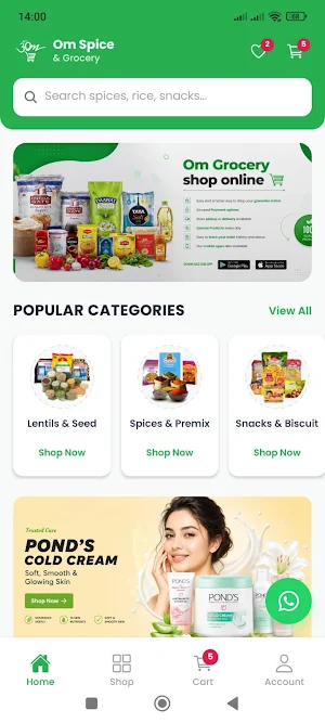 Om Spice Grocery Screenshot 1
