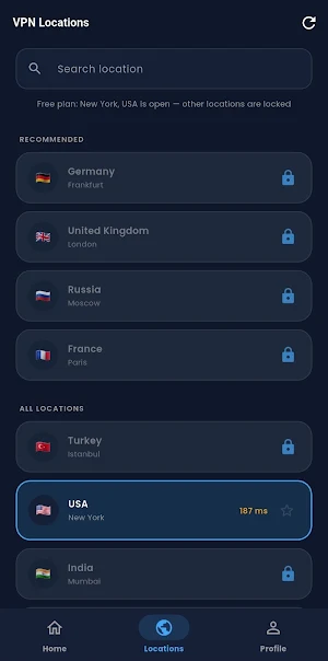VPNs Network Screenshot 1