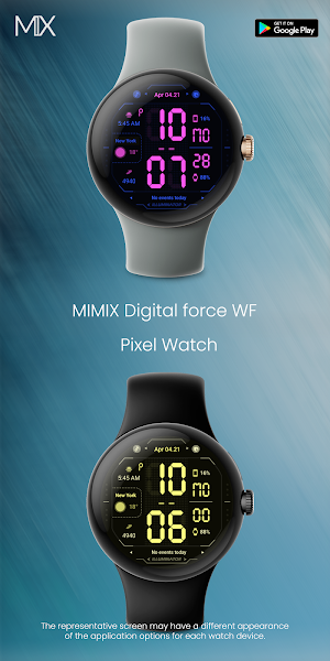 MIMIX Digital Force Watchface Screenshot 2