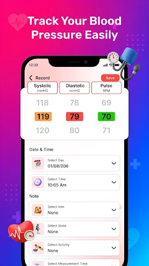 PulsoX: Blood Pressure Tracker Screenshot 1
