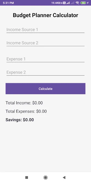 Budget Planner Calculator Screenshot 0