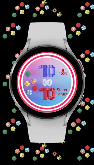 White Blue Red Watch Face Screenshot 3