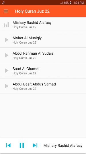 Holy Quran Juz 22 MP3 Screenshot 1