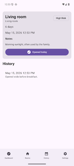 Window Opened Dates Screenshot 1