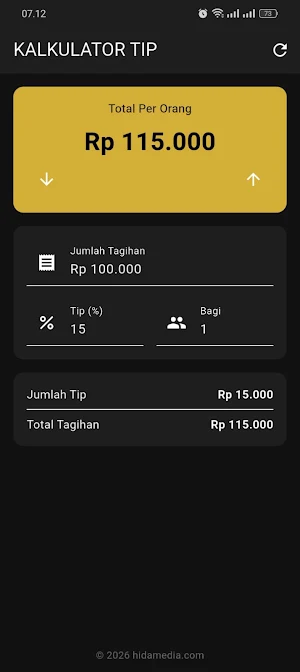 Kalkulator Tip Indonesia Screenshot 2