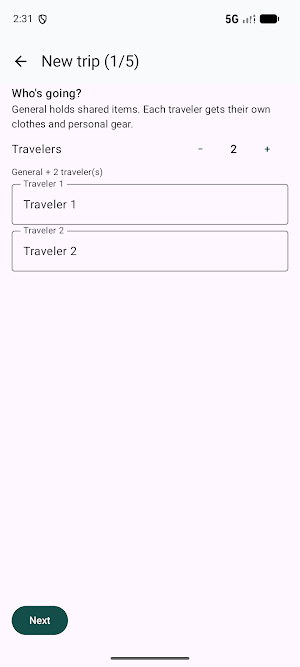 PackOtter - Travel Packing Screenshot 1
