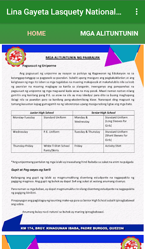 LGLNHS - Mga Alituntunin Screenshot 0