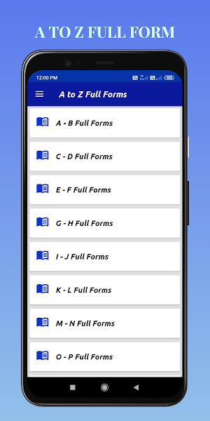 A to Z Full Forms Screenshot 0