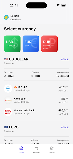 Kazakhstan Exchange Rates Screenshot 1