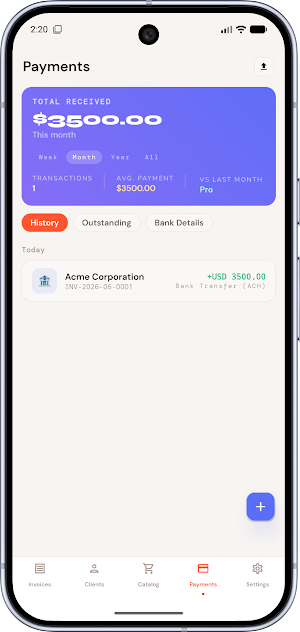 ClawBill: Invoices & Receipts Screenshot 0