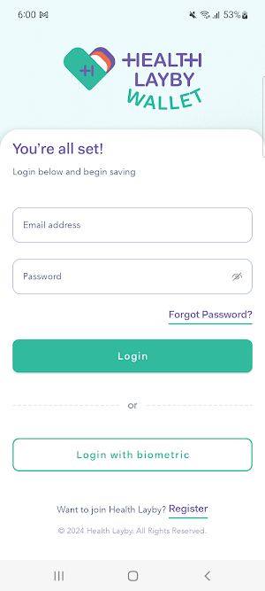 Health Layby Wallet Screenshot 0