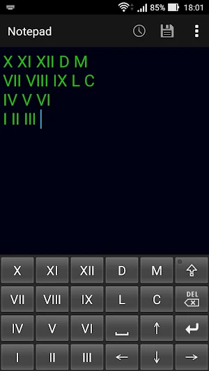Roman numeric keypad Screenshot 0