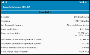 Capacidad de tanques CONAGUA Screenshot 3