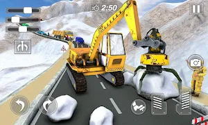 Snow Excavator Gigantic Crane 3D: Snow Plow Game Screenshot 1