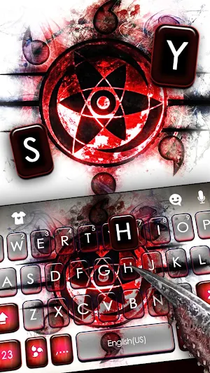 Smokey Red Sharingan Keyboard Theme Screenshot 1