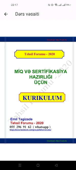Kurikulum İmtahanlar Screenshot 1