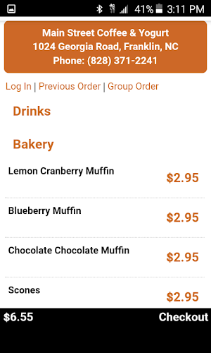 Main Street Coffee and Yogurt Screenshot 1