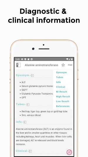 Skyscape Lab Values Ref. (Mobile device friendly) Screenshot 1