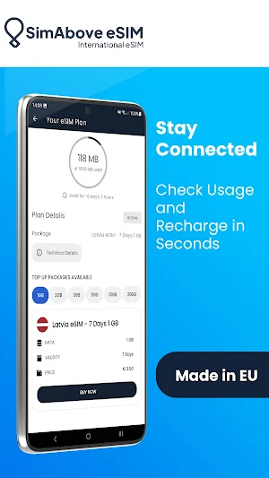 SimAbove: eSIM for Travel Screenshot 3