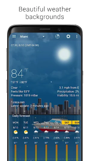 Cityscape animated weather backgrounds add-on Screenshot 0