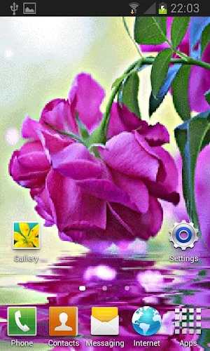 Purple Rose Swining LWP Screenshot 0