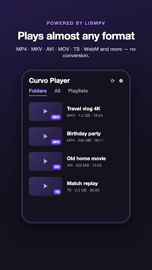 curvo player Screenshot 1