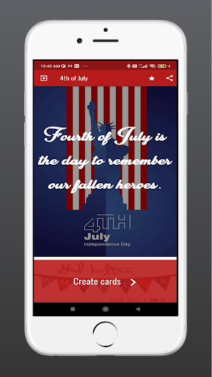 4th Of July Card creator Screenshot 1