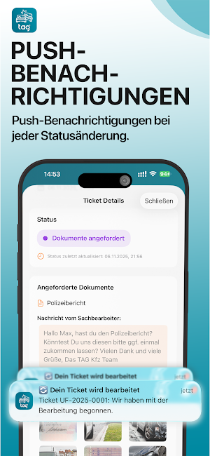 TAG Kfz Unfall melden Screenshot 3