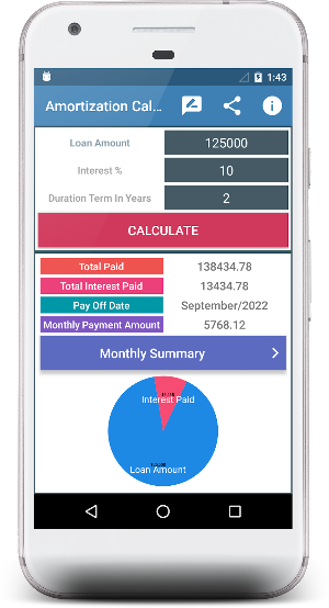 Loan Amortization Calculator - With Schedule Screenshot 2