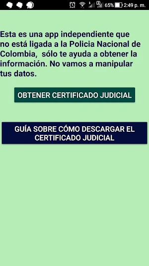 Certificado Judicial Screenshot 0