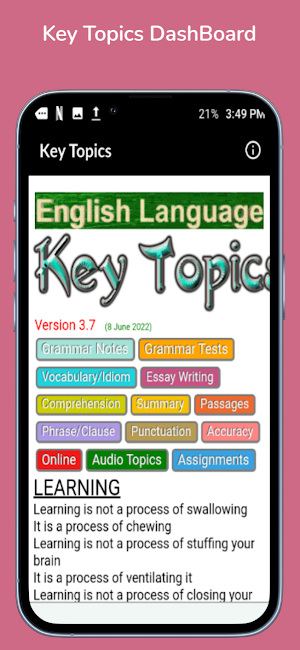Key Topics (Wassce) Screenshot 0