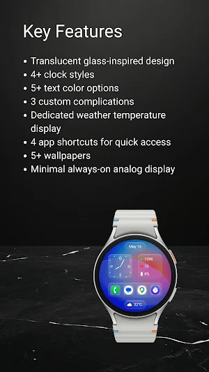 Aero Glass Analog Watch Face Screenshot 2