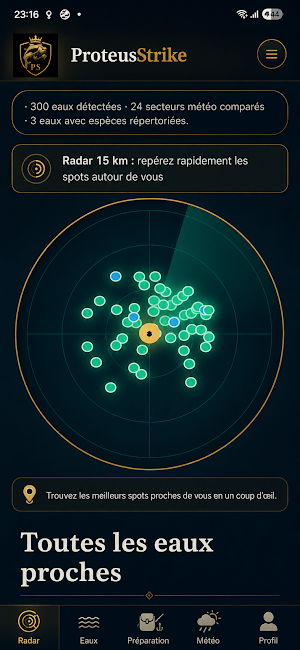 ProteusStrike – Pêche & Spots Screenshot 1