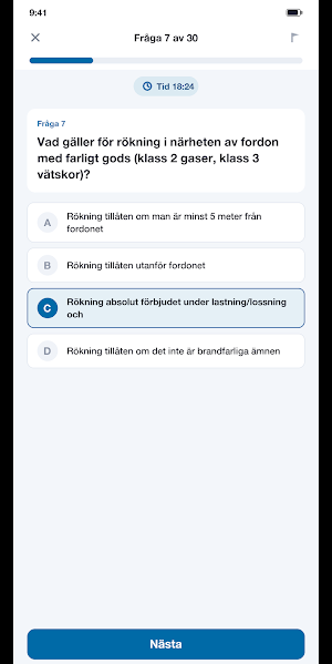 YKB Yrkeskompetensbevis QCM Screenshot 2