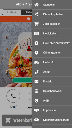 Allora City Pizza Heimservice Screenshot 2