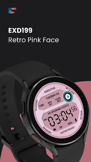 EXD199: Retro Pink Watch Face Screenshot 0
