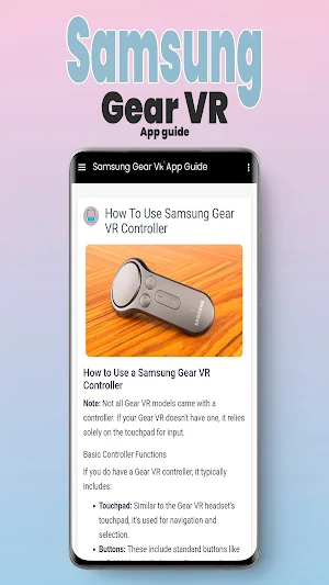 Samsung Gear vr App guide Screenshot 3