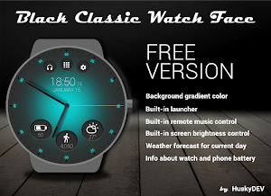 Black Classic Watch Face Screenshot 1
