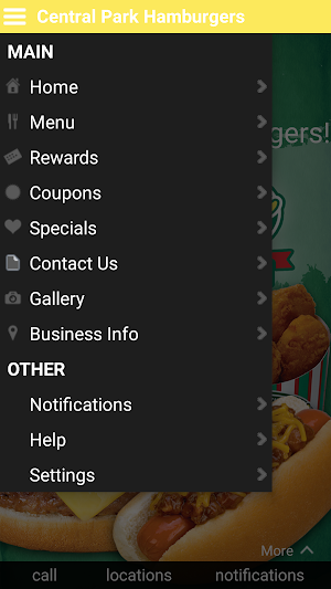Central Park Hamburgers Screenshot 1