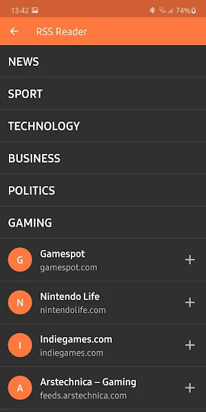 RSS Reader Edge Screenshot 1